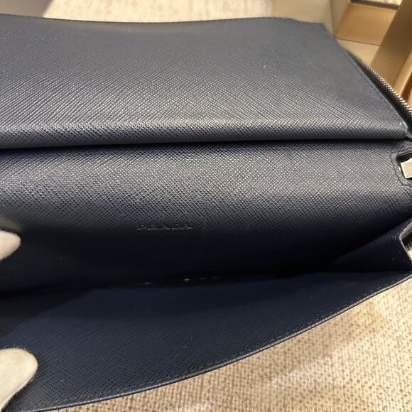 Prada Blue Saffiano Zippy Organizer - Picture 11 of 12